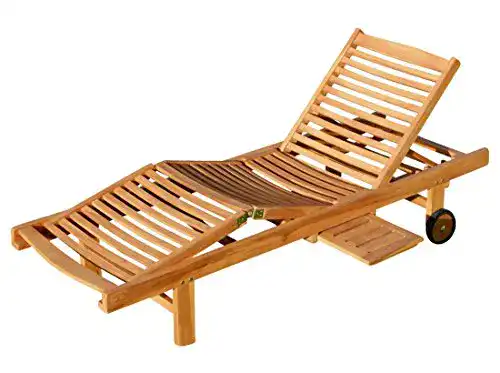 Teak-Gartenliege ASS Hochwertige Teak Sonnenliege, sehr robust