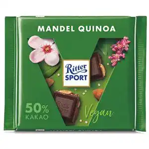 Vegane Schokolade Ritter Sport Dunkle Mandel Quinoa, 10 x 100 g