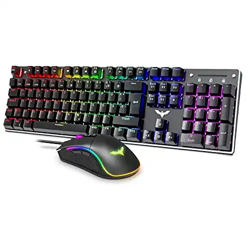 Beleuchtete Tastatur havit Mechanische Gaming Tastatur u. Maus