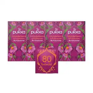 Früchtetee Pukka Bio-Tee Holunderbeere & Echinacea, 4er Pack