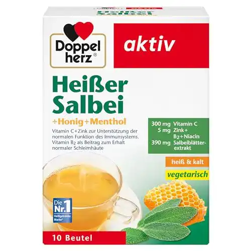 Erkältungstee Doppelherz Heißer Salbei mit Honig und Menthol
