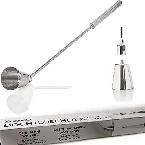 Kerzenlöscher Kerafactum extra Lang, Edelstahl mit Knick Gelenk