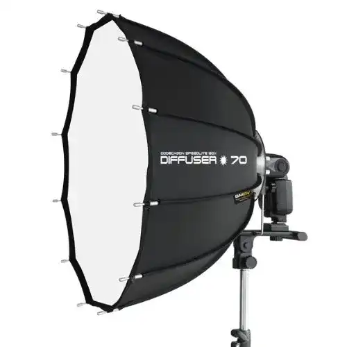 Softbox SMDV D70 II Firefly Pro Beauty Diffuser, mit Metallstreben