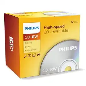 CD-RW Philips CD Rohlinge 700MB 4x-12x, 10 Stück