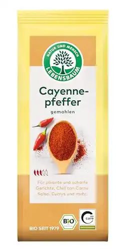 Cayennepfeffer Lebensbaum Chillipulver, 3er Pack (3 x 50 g) – Bio