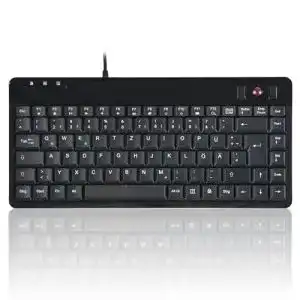 Tastatur mit Trackball Perixx PERIBOARD-505H PLUS, 2 x USB Hub