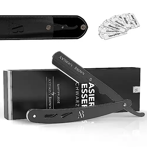 Rasiermesser ANTHONY BROWN ® mit Wechselklingen und Etui