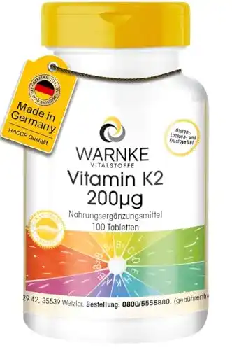 Die beste Vitamin K2 WARNKE VITALSTOFFE 200μg, 100 Tabletten 2026 Test Bestseller Vitamin K2 WARNKE VITALSTOFFE 200μg, 100 Tabletten