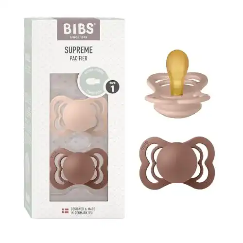 BIBS-Schnuller Bibs Supreme Schnuller 2er-Pack, Naturkautschuk