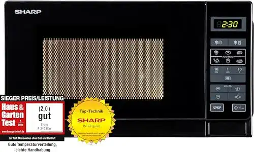 Mikrowelle 20 Liter SHARP R242BKW Solo-Mikrowelle 800 W