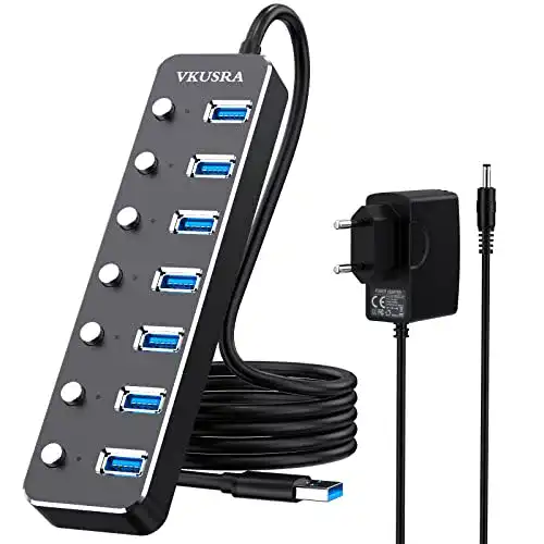 USB-Hub mit Netzteil VKUSRA USB Hub Aktiv 3.0 mit Netzteil