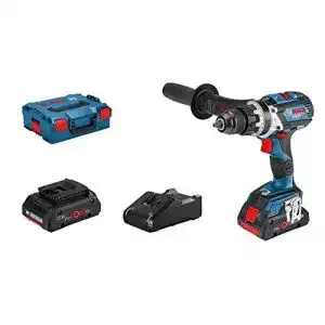 Bosch-Professional-Akku-Schlagbohrschrauber Bosch Professional 18V System Akku-Schlagbohrschrauber GSB 18V-110 C (max. Drehmoment 110 Nm, inkl. 2×4.0 Ah ProCore18V Akku, Ladegerät GAL 18V-40, in L-BOXX 136)