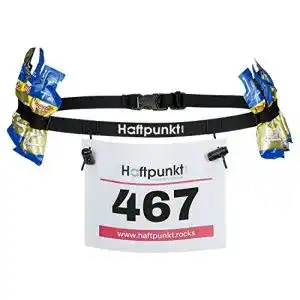 Startnummernband Haftpunkt incl. 6 Gel Halter, schwarz