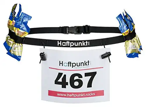 Startnummernband Haftpunkt incl. 6 Gel Halter, schwarz