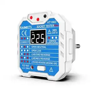 Steckdosentester KAIWEETS ® , Diagnose-Stecker CAT II 300 V