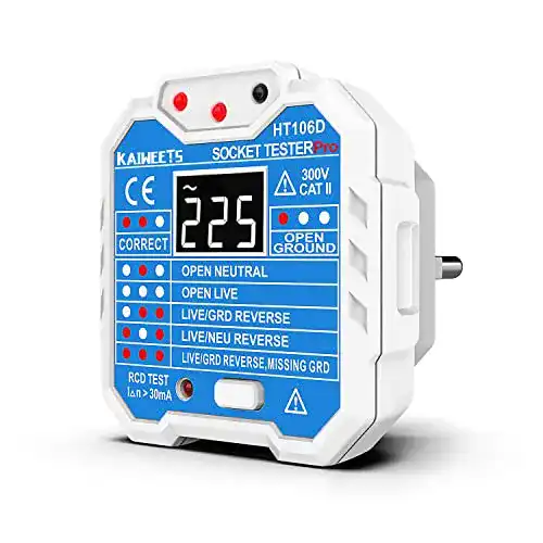 Steckdosentester KAIWEETS ® , Diagnose-Stecker CAT II 300 V