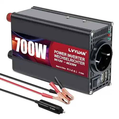 Kfz-Wechselrichter LVYUAN 500W Wechselrichter DC 12 V auf 230V AC
