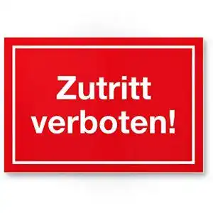 Verbotsschilder Komma Security Zutritt verboten Hinweis
