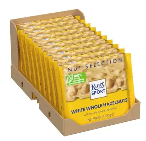 Weiße Schokolade Ritter Sport Weisse Voll-Nuss, 10 x 100 g