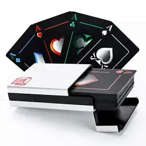 Pokerkarten Oumezon Premium Schwarze Wasserdichtes Profi