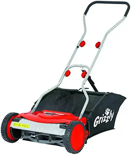 Spindelmäher mit Fangkorb Grizzly Handrasenmäher HRM 38