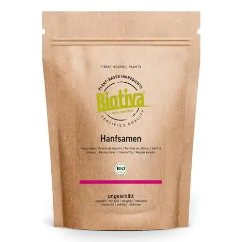 Hanfsamen ungeschält Biotiva Bio 1kg in Deutschland angebaut