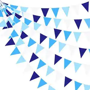Girlande Pink Blume 10M/32Ft Blau Weiß Wimpelkette Banner Party