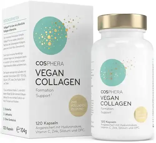 Kollagen vegan Cosphera Kollagen Hyaluron Kapseln vegan mit Vitamin