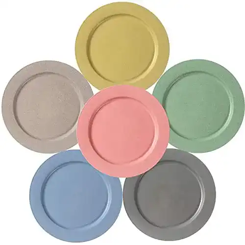 Weizenstroh-Teller Hobein 6 Stück Teller, 6er Set Groß, 25 cm Teller