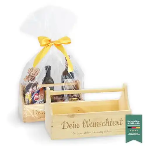 Leerer Geschenkkorb LAUBLUST Geschenkkorb Holz Personalisiert