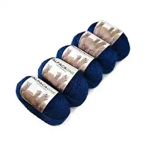 Alpakawolle AlpacaOne 5-Pack Alpaka Wolle Petrolblau