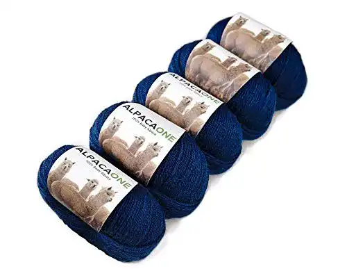 Alpakawolle AlpacaOne 5-Pack Alpaka Wolle Petrolblau