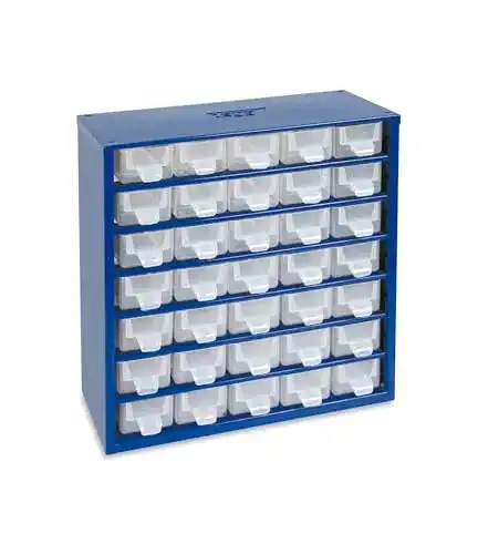 Kleinteilemagazin tayg 35 teilig aus Metall Stapelbar