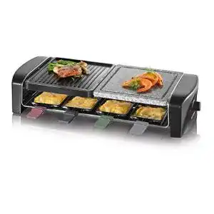 Raclette SEVERIN -Grill mit Naturgrillstein und Gussplatt