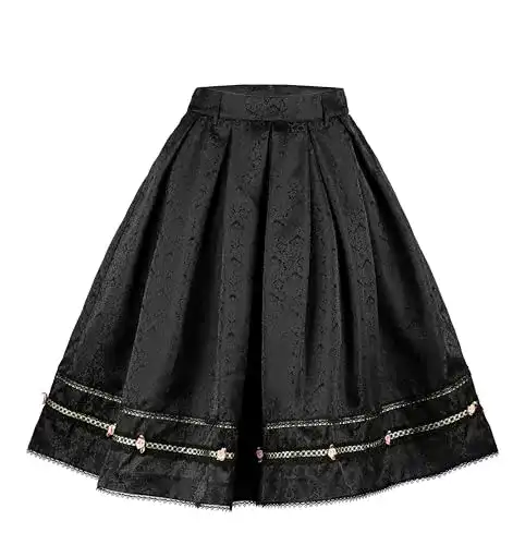 Trachtenrock Kamellia Damen Vintage Knielang Röcke Oktoberfest
