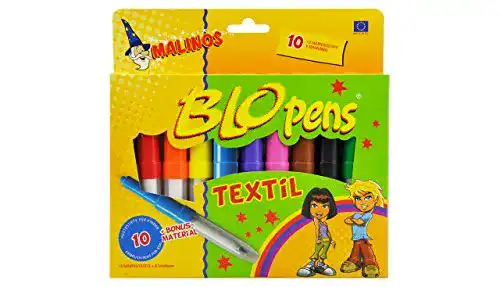 Pustestifte MALINOS 300991 Stifte Airbrush Textil 10er, 18 Stück
