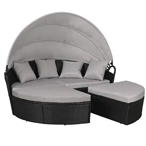 Sonneninsel SVITA Savannah mit Dach Polyrattan-Lounge