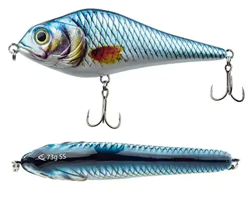 Jerkbait FISHN JERKYone – Gewicht: 73g – Länge: 15cm, Wobbler, Hechtwobbler, Kunstköder mit Mustad Haken, Angelköder
