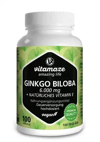 Ginkgo-Tabletten Vitamaze, amazing life Ginkgo Biloba, 100 Kaps.