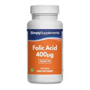 Folsäure Simply Supplements (Vitamin B9) 400µg, 360 Tabletten
