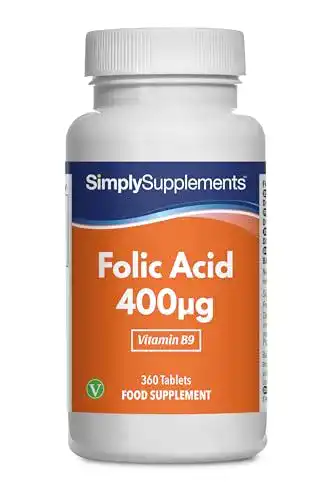 Folsäure Simply Supplements (Vitamin B9) 400µg, 360 Tabletten