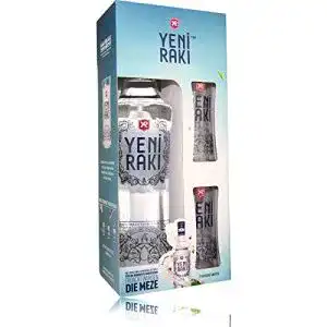 Raki-Gläser Yeni Raki 45% Vol. 0,7 l in Geschenkbox mit 2 Gläsern