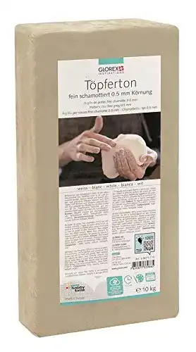 Töpferton Glorex GmbH 6 8073 110 weiß 10 kg, feinschamottiert
