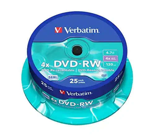 DVD-RW Verbatim 4x Matt Silver 4.7GB 25er Pack Spindel
