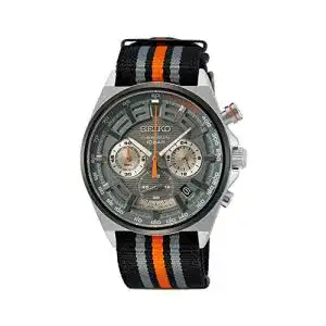 Seiko-Chronograph Seiko Herren Quarz Edelstahl mit Textilband