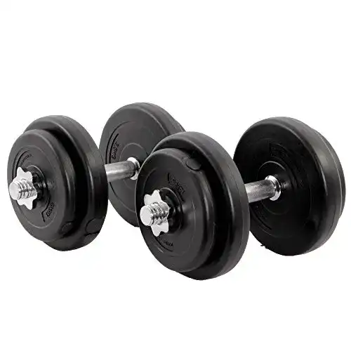 Gewichte POWRX Kurzhanteln 2er Set Kunststoff 20kg 2 x 10kg