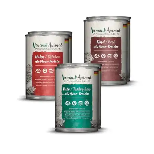 Venandi-Katzenfutter Venandi Animal, Probierpaket 6 x 400 g