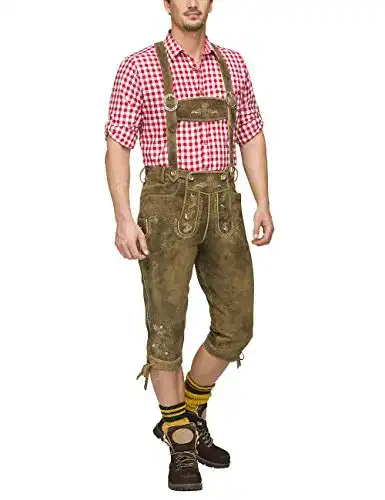 Lederhose Stockerpoint Herren Hose Justin3, Braun, 44