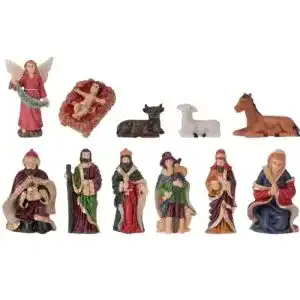 Krippenfigur zeitzone Wunderschönes Set Handbemalt 11 teilig