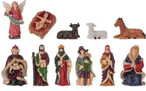 Krippenfigur zeitzone Wunderschönes Set Handbemalt 11 teilig